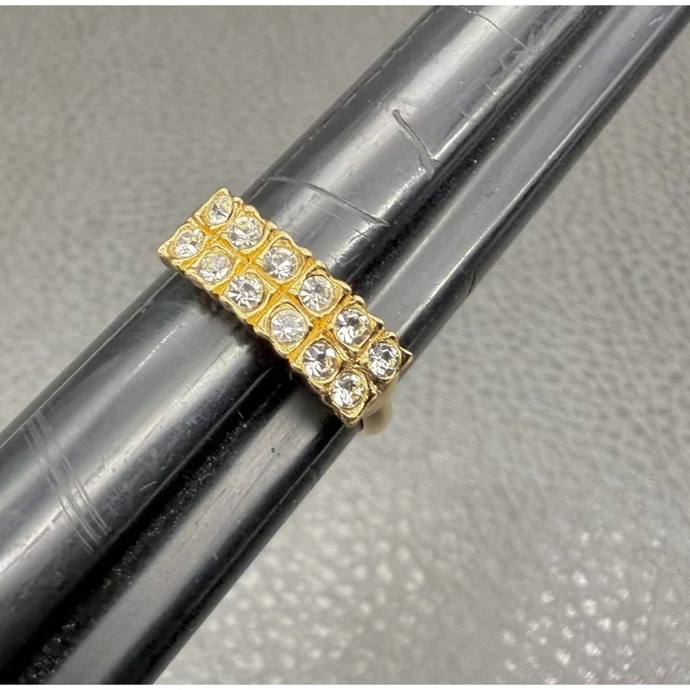 Womens Ring Size 8 Crystal Cocktail Gold Tone Band Statement Fashion Jewelry‎